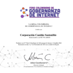 Certificado de Foro de Gobernanza en Internet 2022